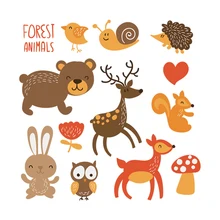 Kawaii Stickers For Children Sweet Animal Parches Deer Bear Parches A-Level Washable DIY Custom Patches Applique On Clothing