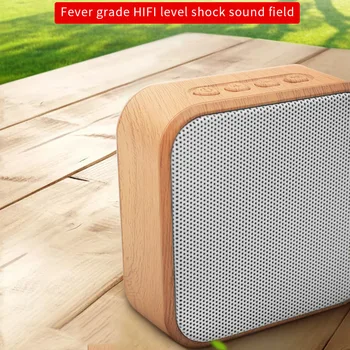 

Wood Grain Portable Wireless Speaker Vintage Mini Outdoor Bluetooth Speaker With Mic Support TF Card FM Radio For Mobile Phone