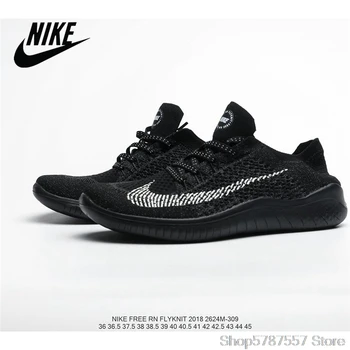 

Nike Knit Breathable Lightweight Running Shoes Free Rn Flyknit Barefoot Series 3M Reflective Gypsophila Mesh Size 40-45 Men
