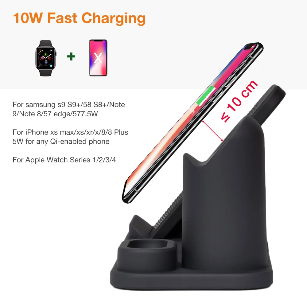 3 в 1 зарядная док-станция для iPhone X/XR/Xs MAX/8/8 Plus/X/7/7 Plus/6/6s Plus Apple Watch Airpods зарядное устройство держатель