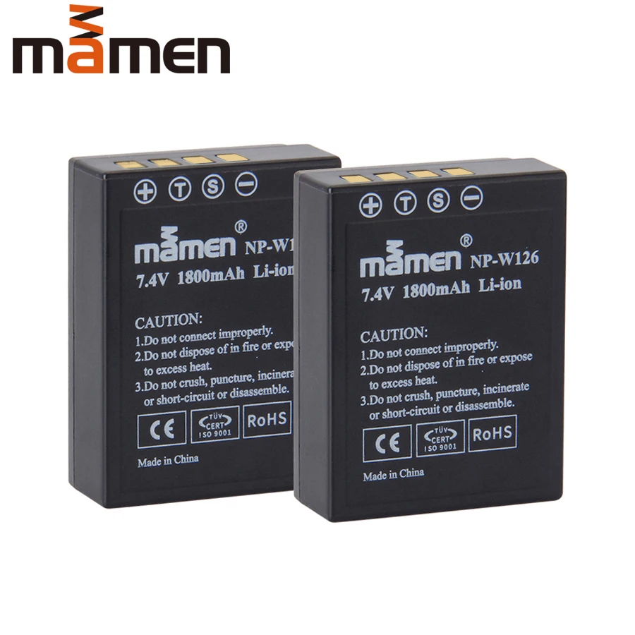 

Mamen 2pcs NP-W126S NPW126 NP-W126 Digital Battery for FUJI fujifilm X Pro2 Pro1 E1 E2 E2S 100F M1 A1 A2 T1 T2 T10 T20 Batteries
