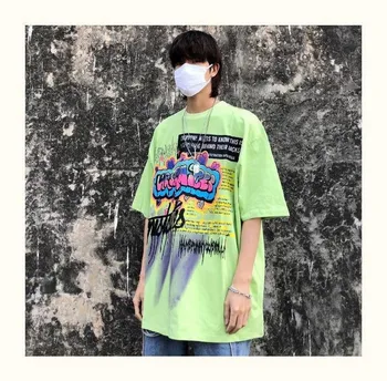 

streetwear tshirt women Funny Tshirt Graffiti Printing Cotton O-neck Hip Hop Men Top Tees Short Sleeve Boys Streetwear T-shirt