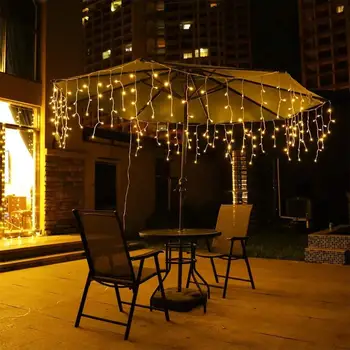 

Garland Christmas LED Curtain Icicle String Fairy Light 5M 96Leds Droop Umbrella Lights Outdoor Holiday Party LED Decoration