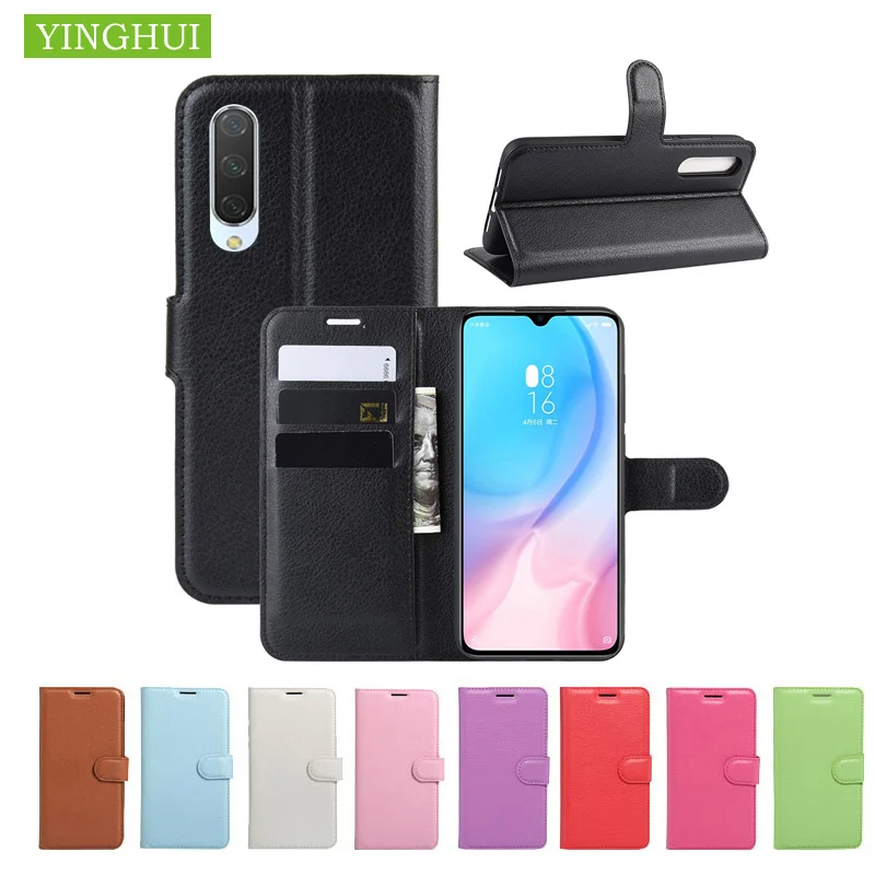 Protective Case Flip Leather Back Cover For Xiaomi Mi CC9e Book Style Stand CC9 Phone | Мобильные телефоны и аксессуары