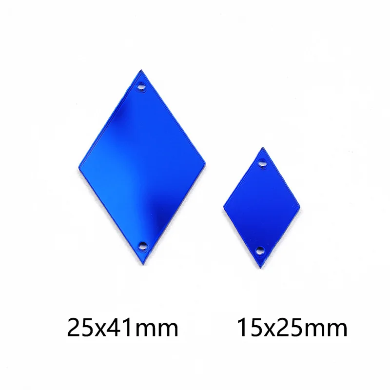 Sew On Rhinestones 30pcs Rhombus Acrylic Mirror Sew on Patches Clothes Dance Dress Bling Stones Crystal DIY