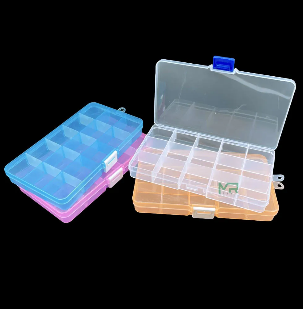 New 15 Slots Cells Colorful Portable Jewelry Tool Storage Box