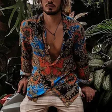 Мужские рубашки, повседневные, модные, с отворотом, с принтом, с длинным рукавом, рубашка, топ, блузка, высокое качество, мужские рубашки для социальных мероприятий, удобные, размера плюс, M50