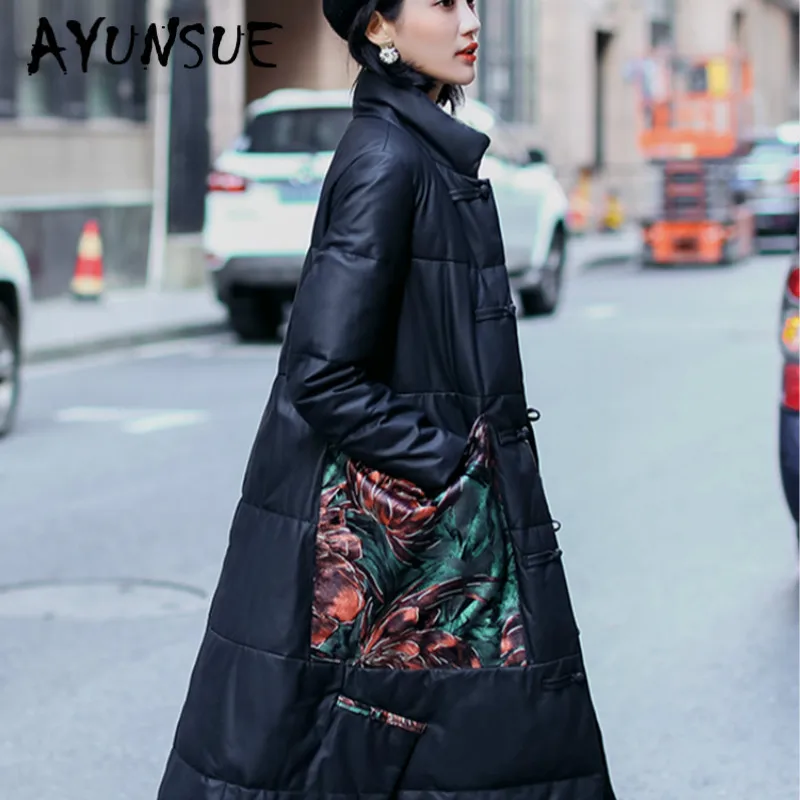 割引中 本革ジャケットシープスキンのコート女性服 ヴィンテージアヒルダウンコート冬コート女性チャケータ Mujer 55p40 Yy2298 セールオーダー Signature Johaness Com
