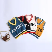 Детская Пряжа из чистого хлопка для мальчиков и девочек, жилет для детей на весну и осень, новая продукция в Корейском стиле, школьная одежда в школьном стиле