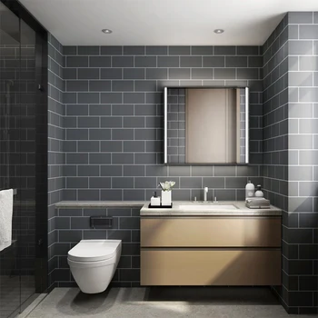 

European Bathroom Toilet Background Waterproof Film Self Adhesive Vinyl Wallpaper Roll for Kitchen Tile Wall Decor Contact Paper