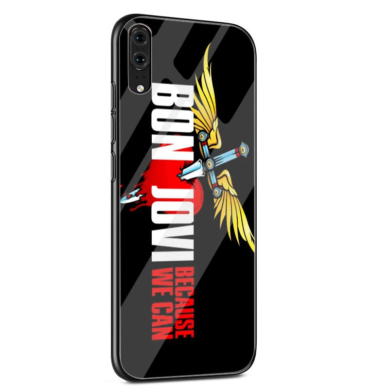 Стеклянный чехол для телефона huawei P30 P10 P20 7A Y6 Y9 P Smart mate 20 Honor 9 10 8X Lite Pro Cover Bon Jovi Rock