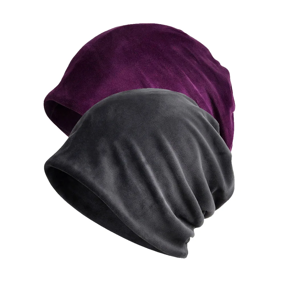 [AETRENDS] Зимние шапки-бини, шарф-воротник для женщин или мужчин, Лыжные шапки-бини(1 товар для 3 функций) Z-6123 - Цвет: Dark Gray and Purple