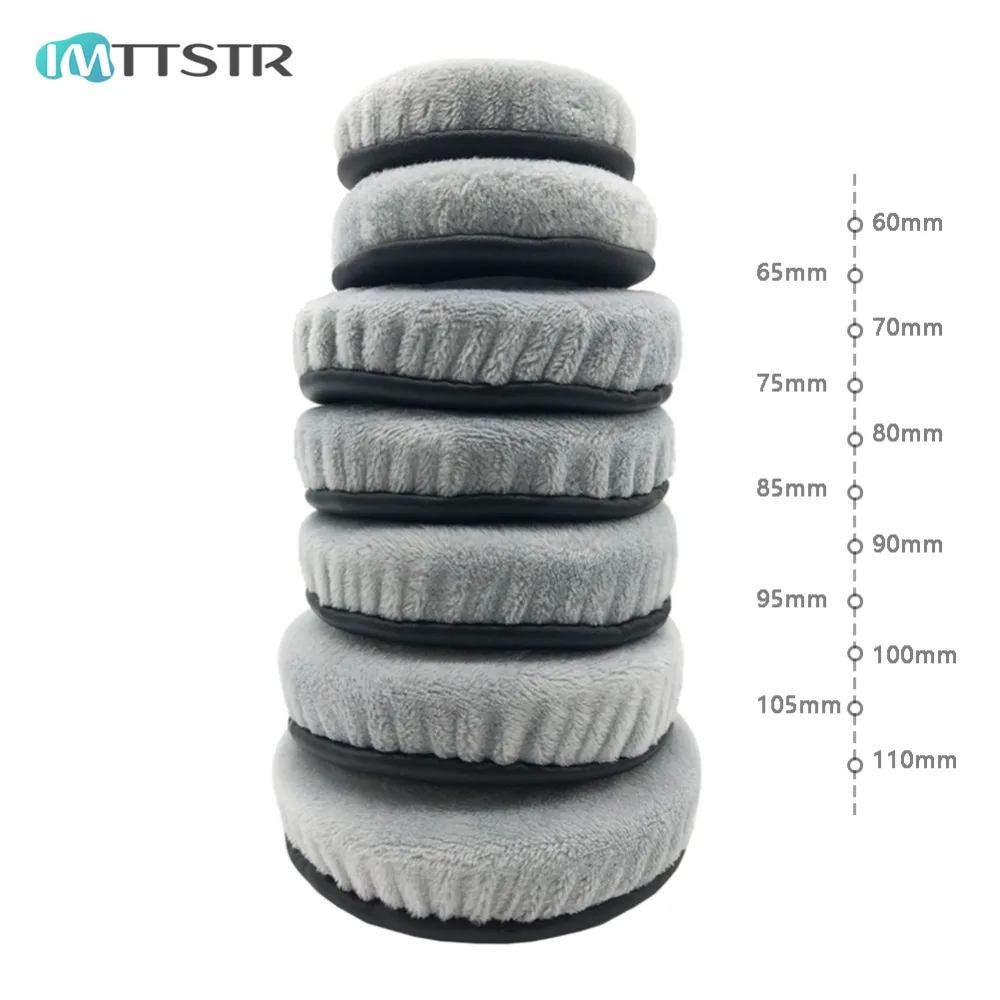 

IMTTSTR 1 Pair of Gray Universal Velvet leather Ear Pads earpads earmuff Replacement for All size Round Headphones