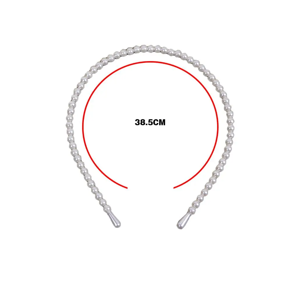 Glossy Faux White Pearl Hairband Headband Hair Band Bands With Hair Holder Hoop