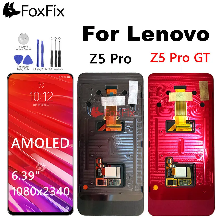 

AMOLED LCD For Lenovo Z5 Pro Display Touch Screen Digitizer Assembly With Frame For Lenovo Z5 Pro GT LCD Screen Replacement
