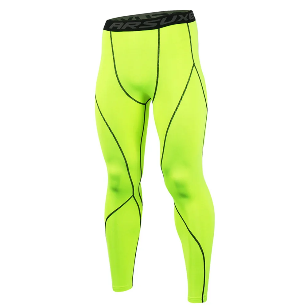 ARSUXEO Men Sports Tights Running Pants Breathable Base Layer Gym Fitness Leggings Workout Training Exercise Trousers Quick Dry