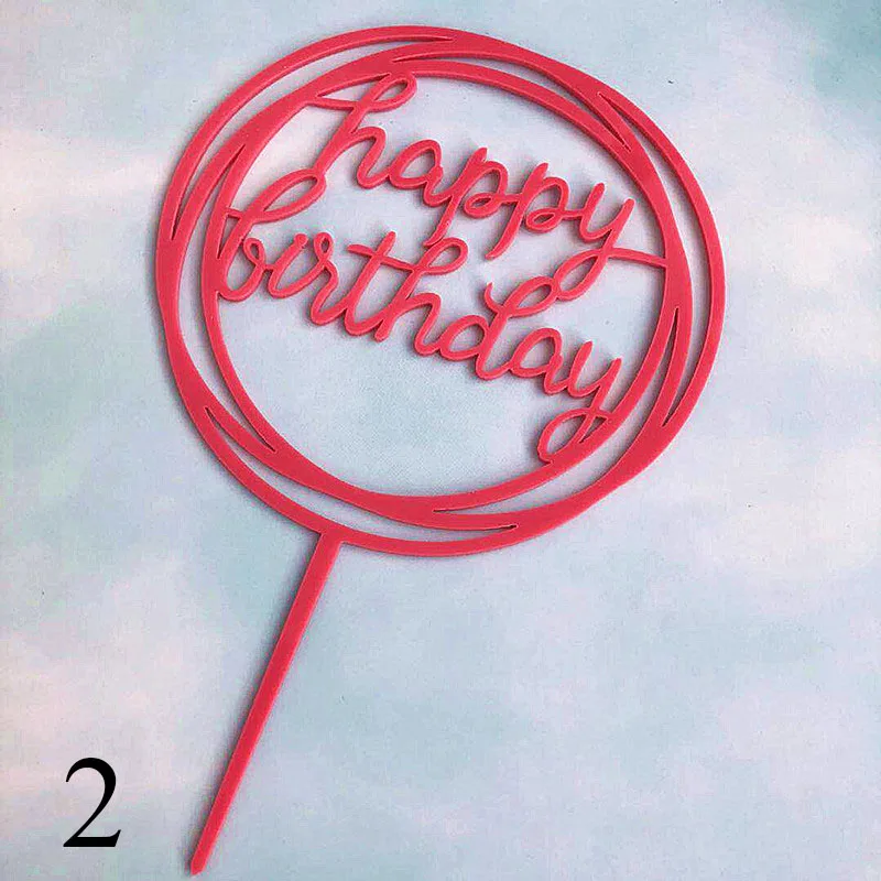 1 шт., украшение для торта с надписью «Happy Birthday», украшение в виде блестящей звезды на день рождения, зеркальный акриловый Топпер для торта, декор для торта в честь рождения ребенка - Цвет: 31