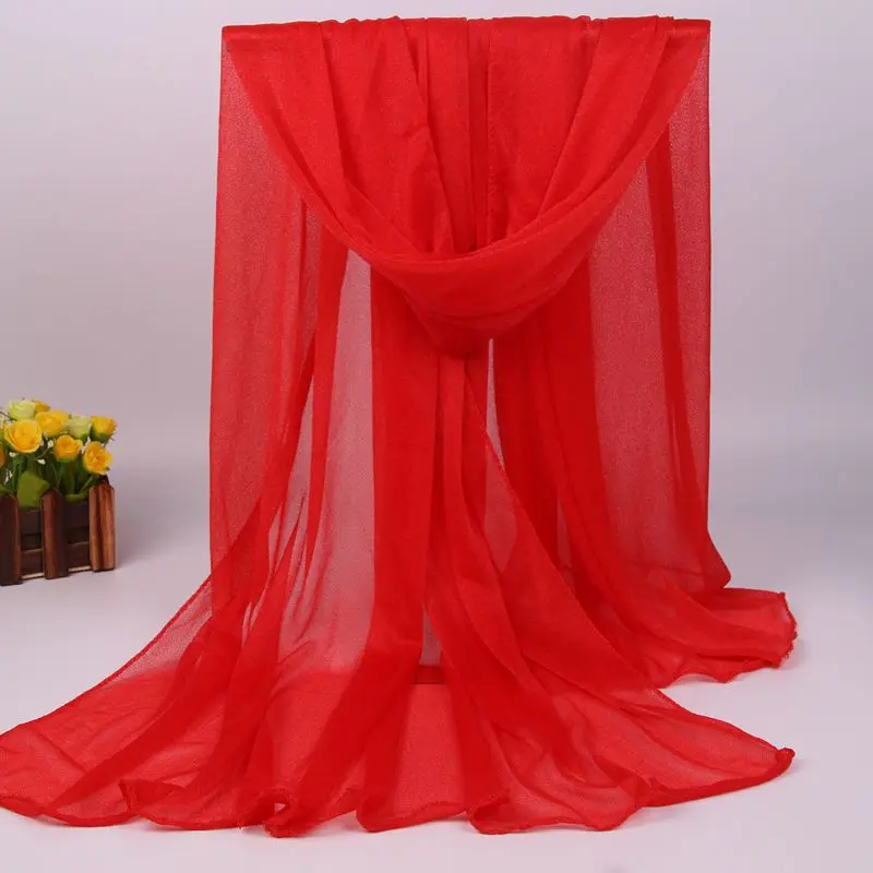 

Luxury Chiffon Silk Scarf Spring Winter Scarf Women Head Scarf Shawls Solid Bandana headband muslim hijabs Black Scarf/Scarves