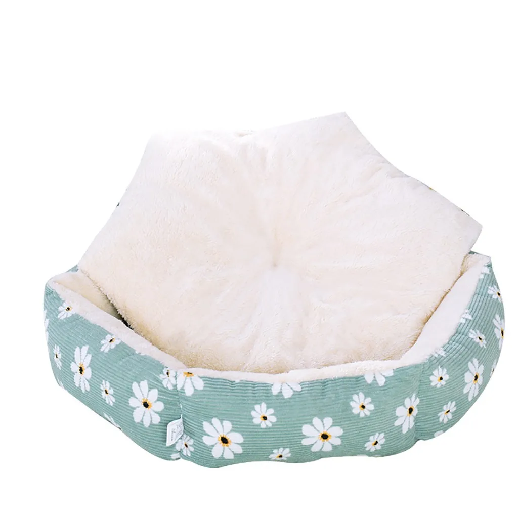Для больших собак кошка кровать щенок Подушка Дом ПЭТ мягкая теплая собачья Конура коврик мягкое Флисовое одеяло теплая кровать для кошки дом Petshop cama perro - Цвет: Зеленый
