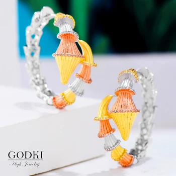 

GODKI Unique Luxury Snake Hoop Earrings for women Wedding Party Zircon CZ Dubai Trendy Earrings boucle d'oreille femme 2020