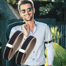 1 пара, эластичная повязка на руку, держатель на рукав для рубашки, для женщин и мужчин, модные регулируемые манжеты на руку, повязки для вечерние, свадебные аксессуары