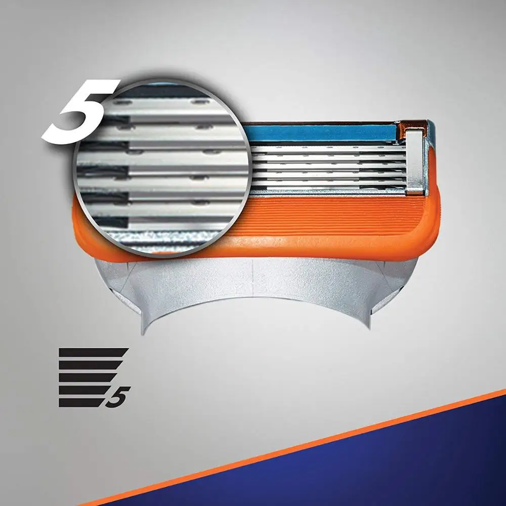 Custom Packaging 16PCS Gillette Fusion Men Razor Blades Replacement Blade 5 Layers Men Face Care Straight 5