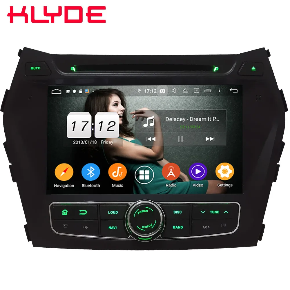 Klyde ips 4G wifi Android 9 Восьмиядерный 4 Гб ОЗУ 64 Гб ПЗУ DSP автомобильный DVD мультимедийный плеер стерео для hyundai IX45 Santa FE 2013