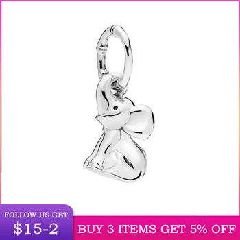 

LByzHan Classic Cute Elephant Charms Beads Fit Original 3mm Bracelet Real 925 Sterling Silver Pendant DIY Jewelry CMS1547