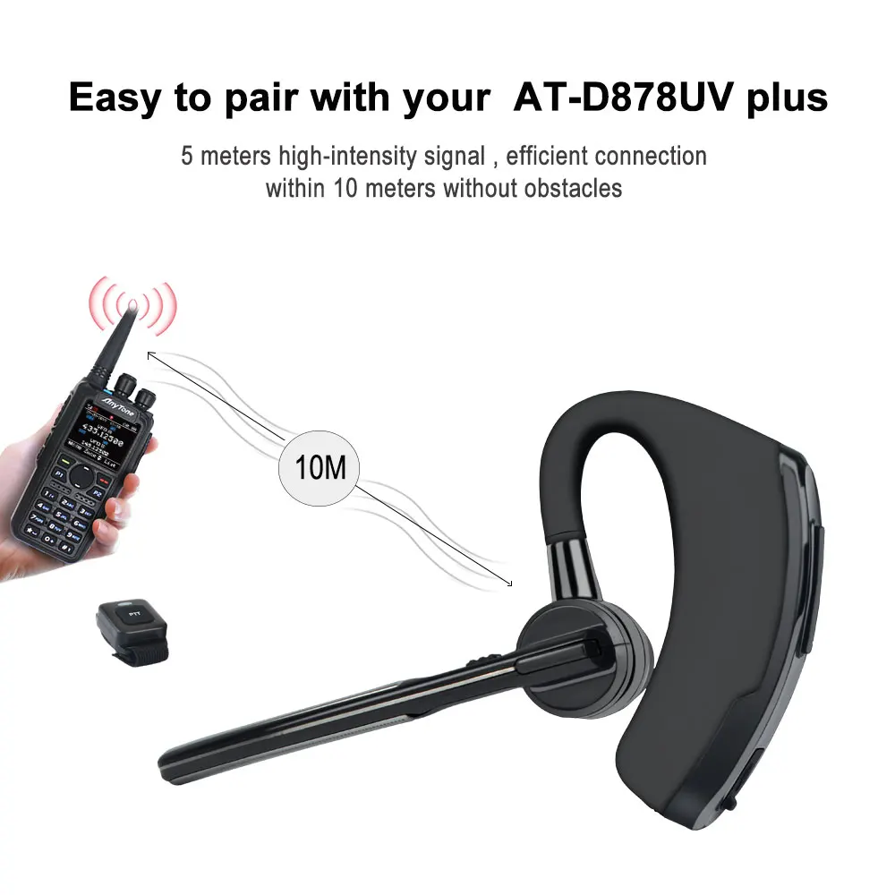 New Original Anytone Noise Cancelling Bluetoot-Compatible Earphone for Anytone AT-D878UV Plug Walkie Talkie Exclusively