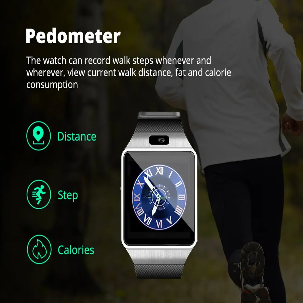 DJ09 смарт-телефон с часами Bluetooth спортивный фитнес-трекер с sim-картой SD слот камера Шагомер Smartwatch Совместимость iPhone