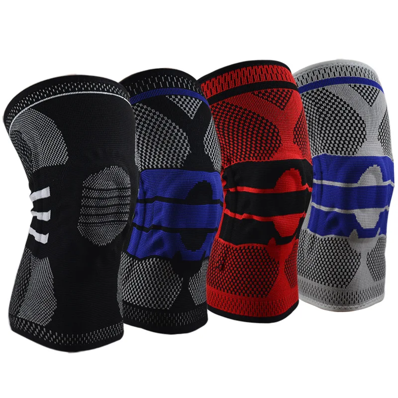 

Sports Kneecaps Professional Silicone Anti-Collision Spring Support Basketball Kneepad Biking Mountain Climbing Running