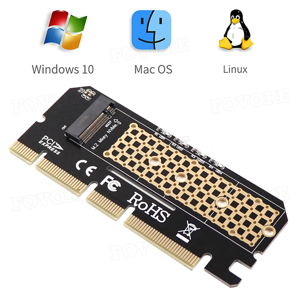 Carte contrôleur PCIe 3.0 8x pour 4 SSD M.2 NVMe M Key (M2 NGFF