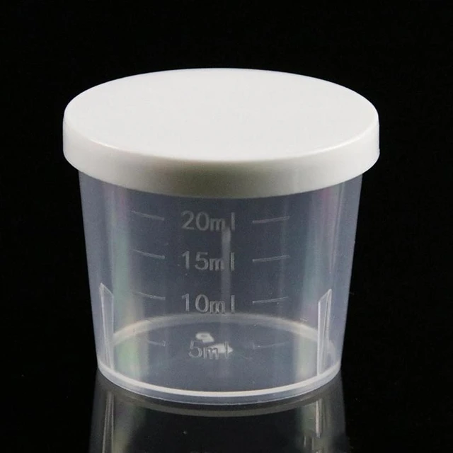 10 stücke 50ml transparente Medizin Messbecher Kunststoff Flüssigkeit  Messbecher mit Deckel Proben Becher behälter - AliExpress