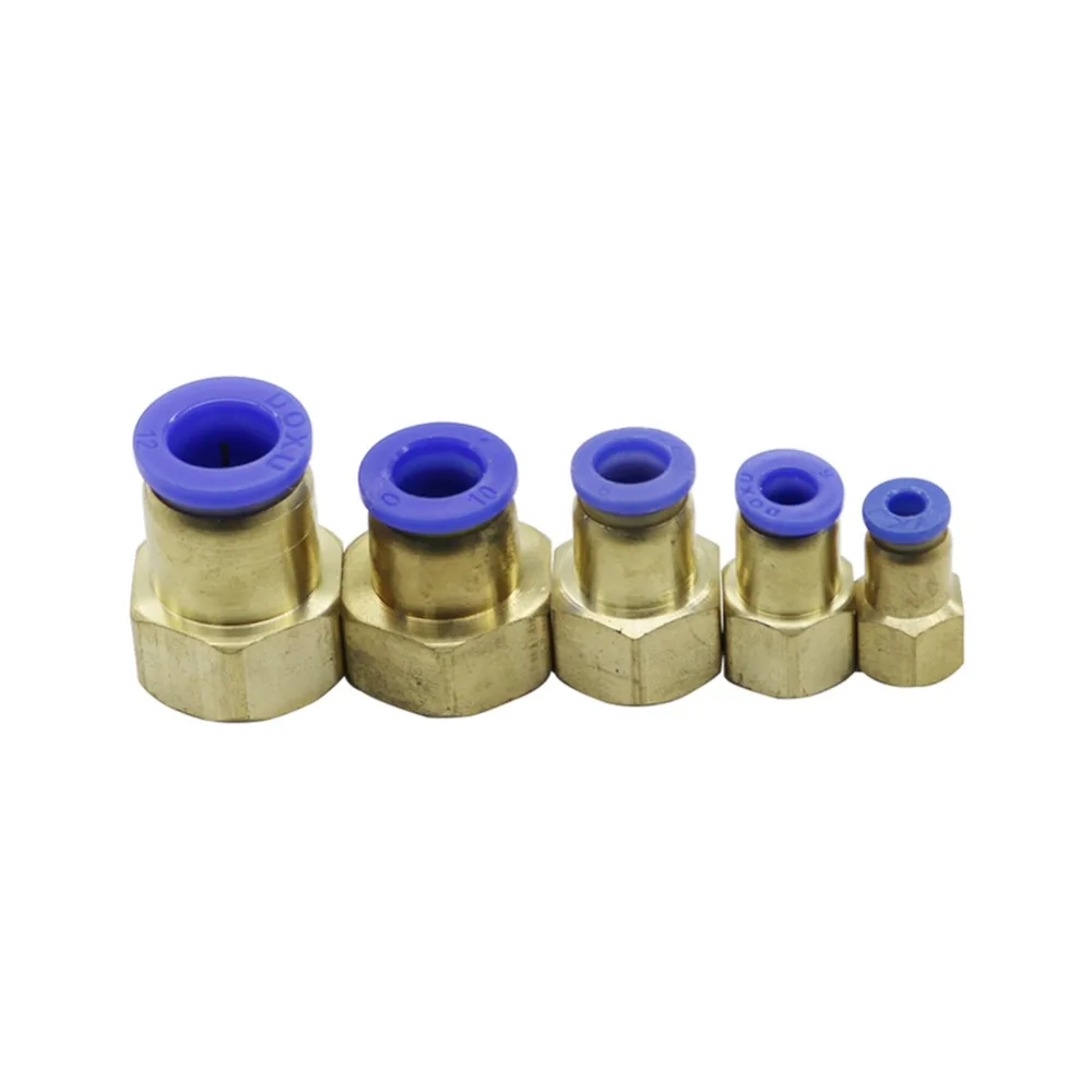Air Pipe Fitting 10mm 12mm 8mm 6mm 4mm Hose Tube 1/8" 3/8" 1/2" 1/4" Female Thread Brass Pneumatic Straight Connector PCF type