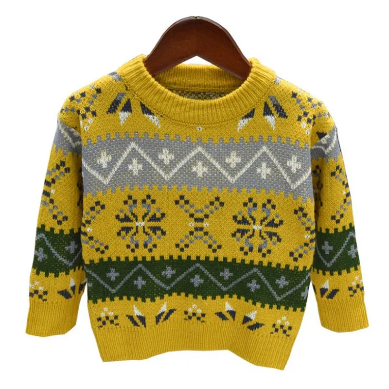 

New Autumn Baby Boys Pullover Sweater Tops Korean Fashion Long Sleeve Knitwear Children Sweater For 2-7Yrs Kids Boys Clothes