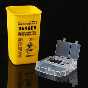 

Tattoo Medical Plastic Sharps Containers Biohazard Needles Disposal 1L Waste Box