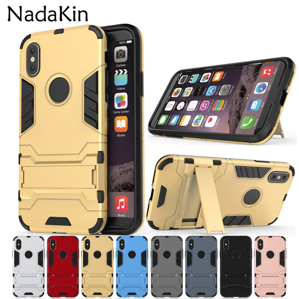 for iPhone 11 Pro X XS MAX XR 6 6S 7 8 Plus Hybrid PC TPU Tough Defender Armor Case Shockproof Stand Holder Phone Cover Shell |