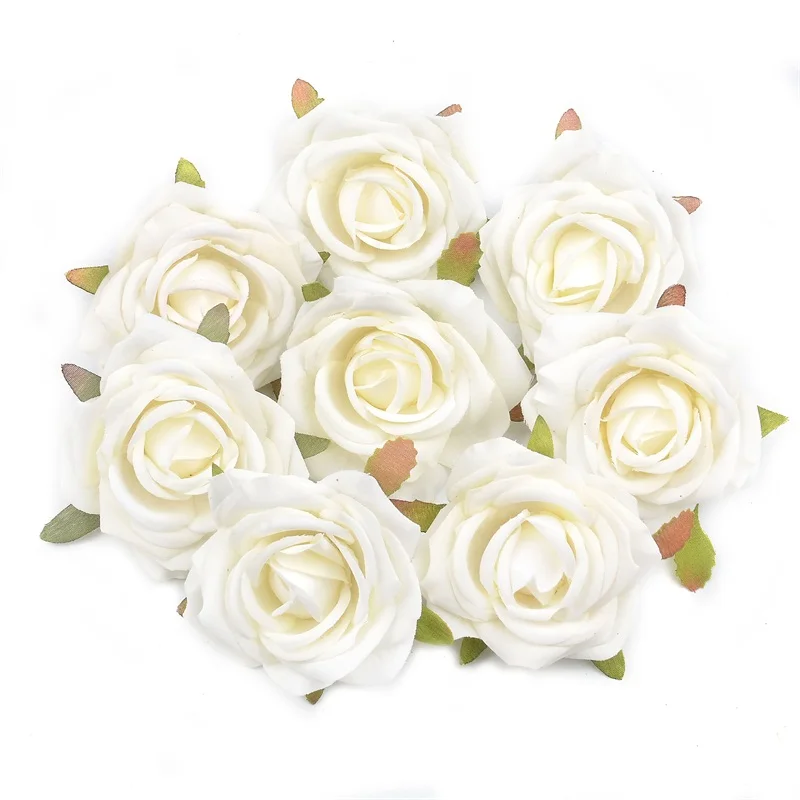 20 шт 7 см Искусственный Шелковый цветок розы голова для свадебной вечеринки украшения дома DIY ВЕНОК скрапбук ремесло дешевые большие поддельные цветы