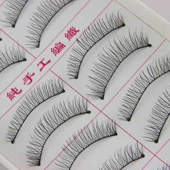 

10 Pairs Natural Fashion Eyelashes Eye Makeup Handmade Long False Lashes Sparse 52