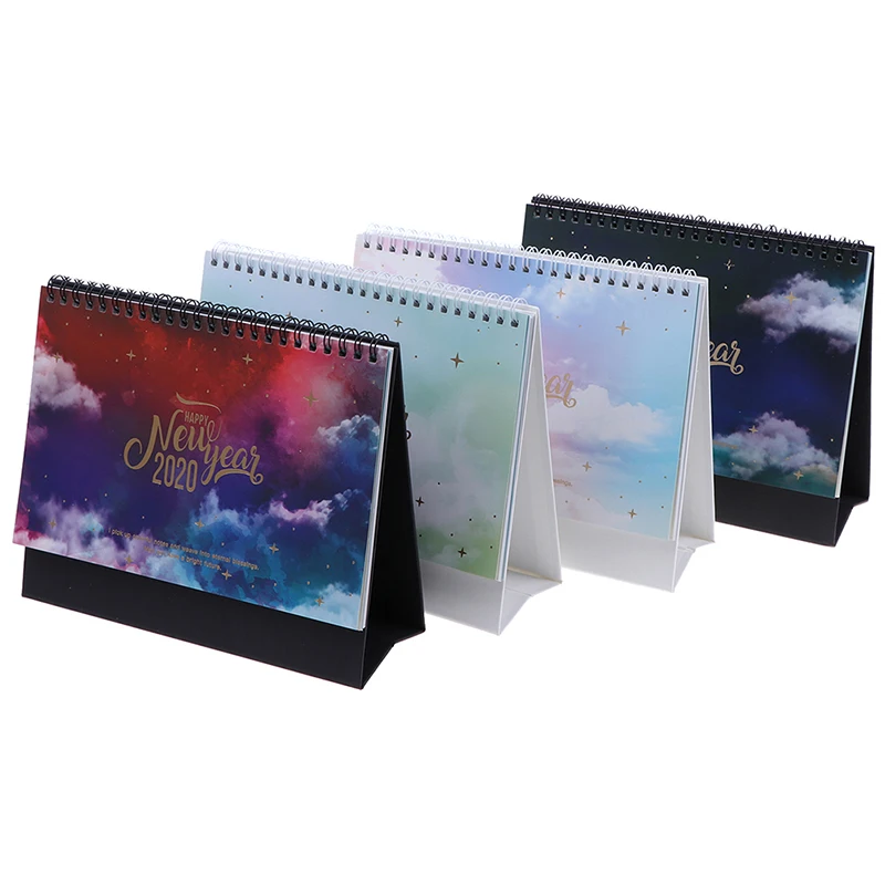2020 Dreamy Colorful Desktop Standing Coil Paper Calendar Memo Daily Schedule Table Planner Yearly Agenda Organizer | Канцтовары для