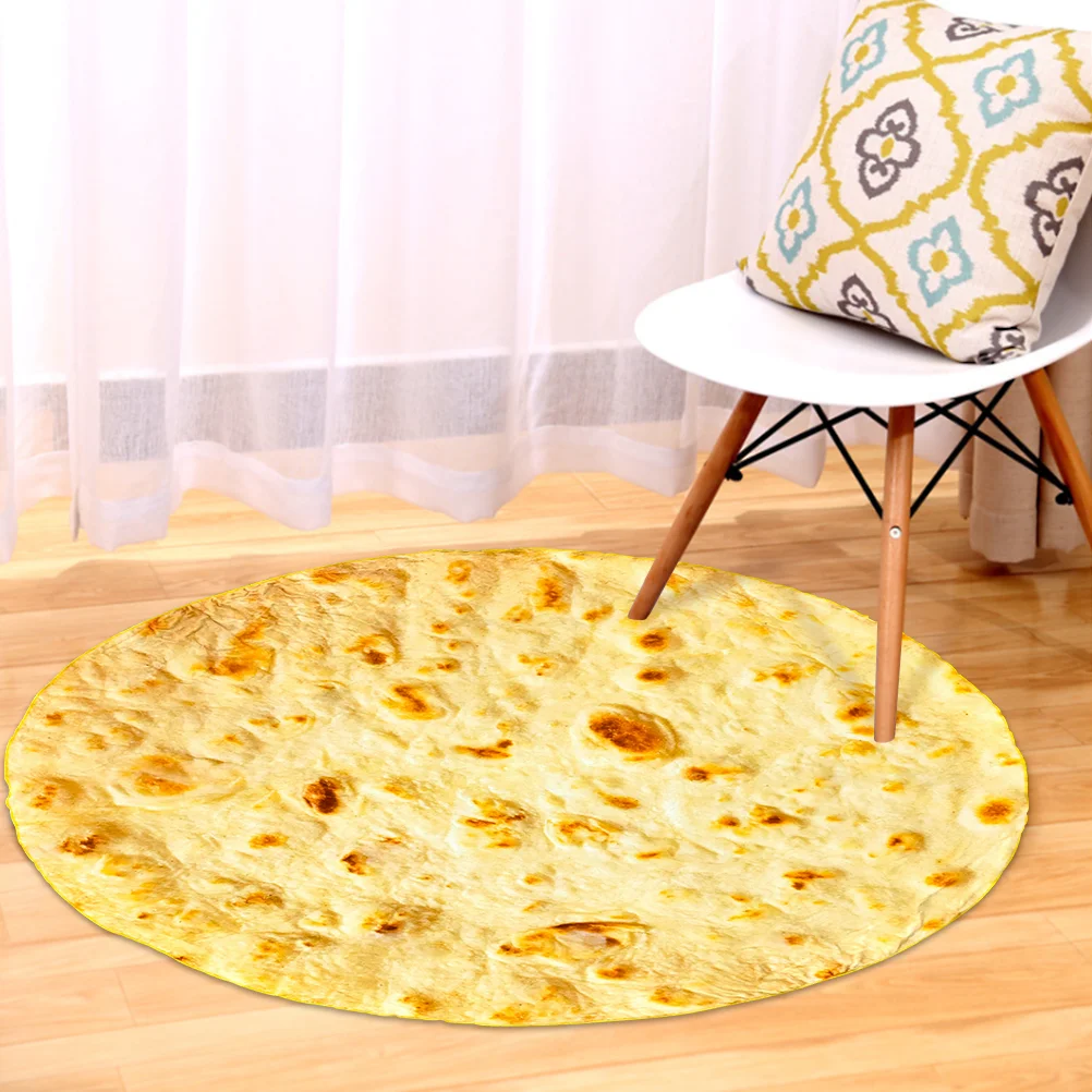 Мягкое фланелевое одеяло Burrito Tortilla, новинка, круглая форма, коралловый флис, одеяло для создания еды, одеяло s для пикника, самолета
