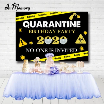 

InMemory Quarantine Birthday Party Backdrops For Photo Studio Black Yellow Isolated line 2020 Photography Backgrounds Custom