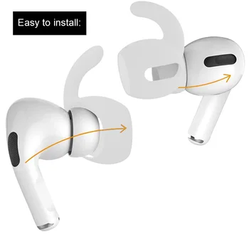 

3 Pairs Anti Slip Earbud Tips For Airpods Pro Soft Silicone Antislip Ear Cover Hooks Replacement Earbuds Tips Soundproof Earplug