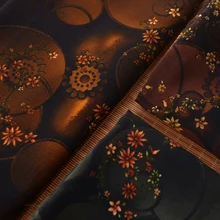 Винтажная темная Цветочная полиэфирная ткань для одежды