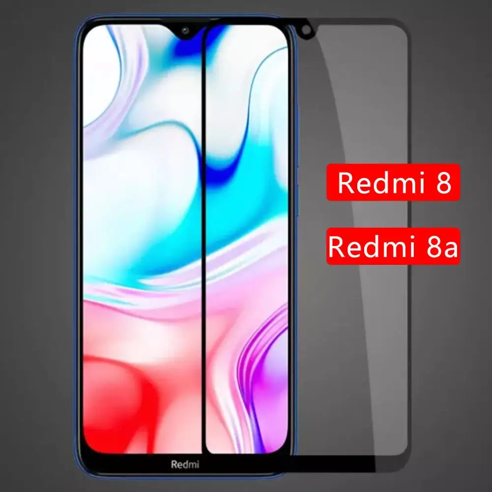 case on redmi 8a tempered glass screen protector for xiaomi ksiomi 8 a a8 full cover phone protective safety film glas 6.22 6.2 |