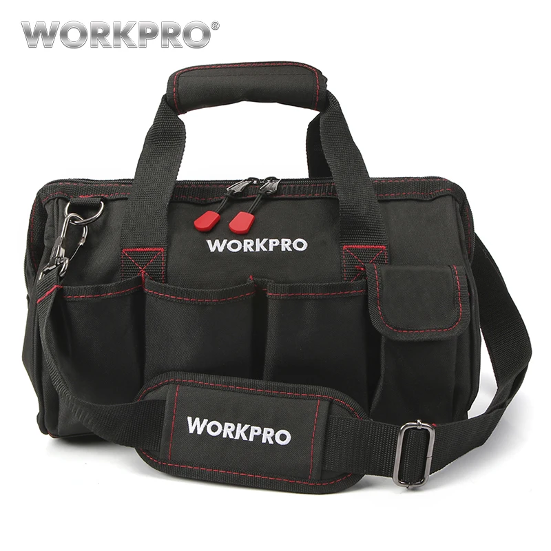 Cheap WORKPRO Waterproof Tool bag Travel Bags Men Crossbody Bag Tool Bags Large Capacity Free Shipping 4 size(12 14 16 18 inch)