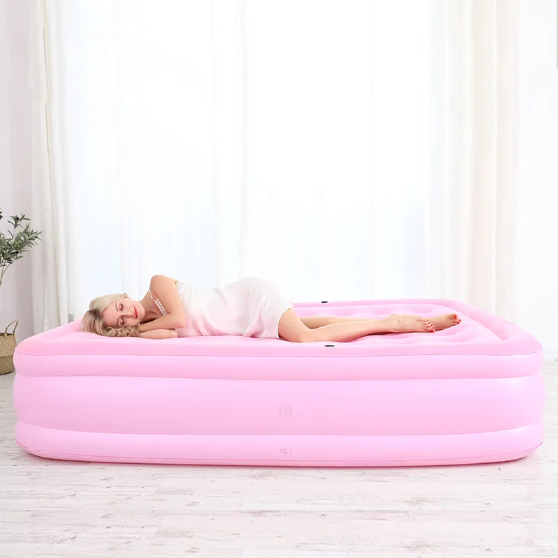 Надувная кровать, толстый надувной матрас, домашний двойной портативный, односпальная воздушная кровать, простая мультяшная складная кровать