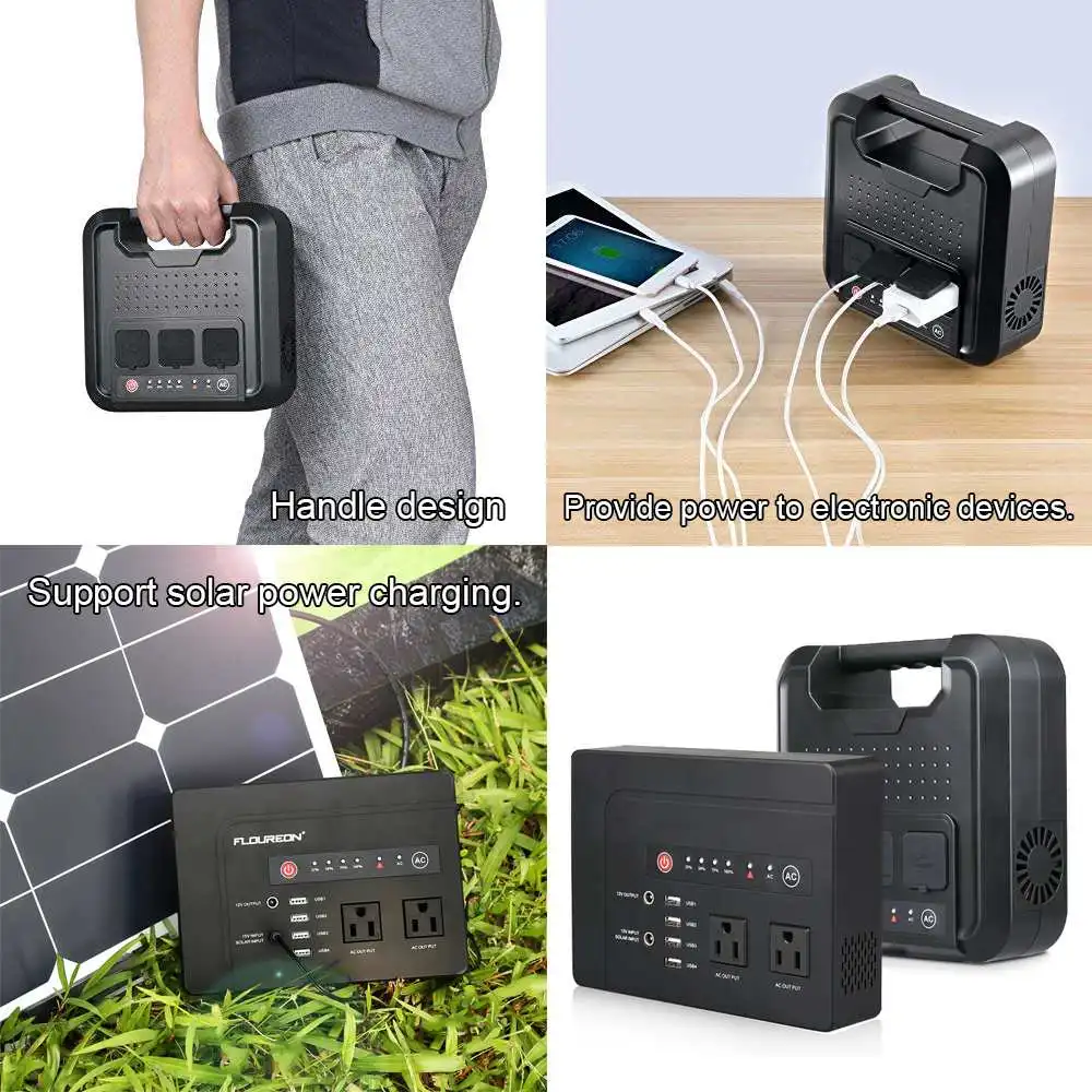 200 Вт/300 Вт портативный солнечный генератор питания с инвертором USB ЖК-дисплей для хранения энергии поколения для наружного домашнего автомобиля