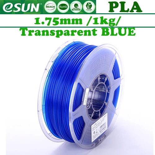 PLA! Esun Филамент пластик для ANET ender3 3d принтер/1 кг 340 м/PETG/ABS/TPU из России - Цвет: PLA-transBLUE