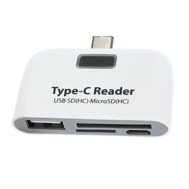White Прочный кард-ридер умелое Производство usb type-C концентратор мобильный телефон планшет USB 2,0 PD TF карта памяти OTG ридер адаптер - Цвет: White